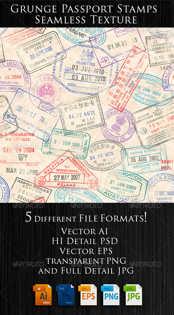GraphicRiver Passport Stamps Seamless Texture 8462074 GraphicRiver Passport Stamps Seamless Texture 8462074
