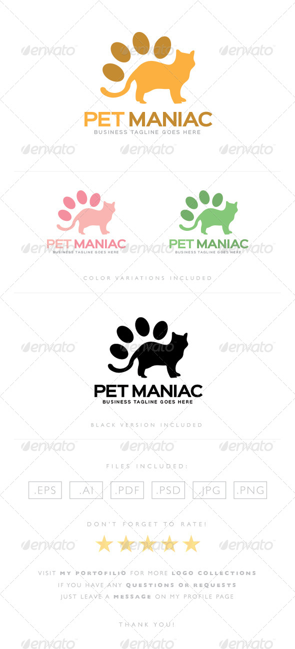 GraphicRiver Pet Maniac Logo 8465406 GraphicRiver Pet Maniac Logo 8465406