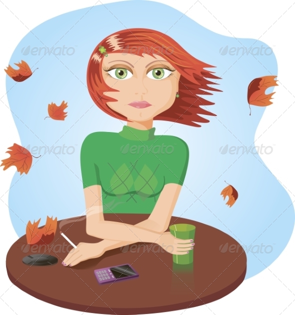 GraphicRiver Vector Illustration of a Girl Smoking 8465691 GraphicRiver Vector Illustration of a Girl Smoking 8465691