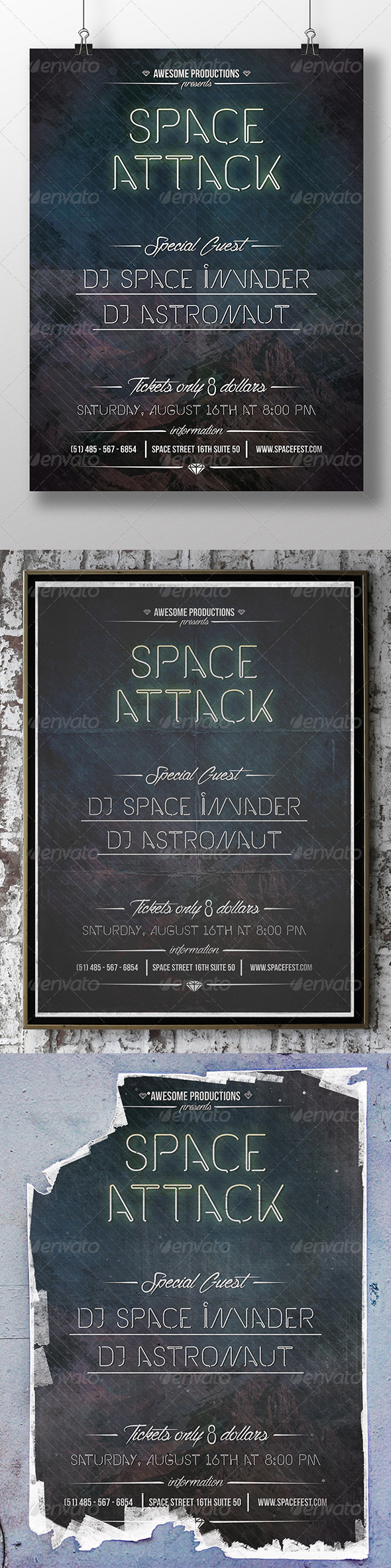 GraphicRiver Futuristic Space Party Flyer 8466047 GraphicRiver Futuristic Space Party Flyer 8466047
