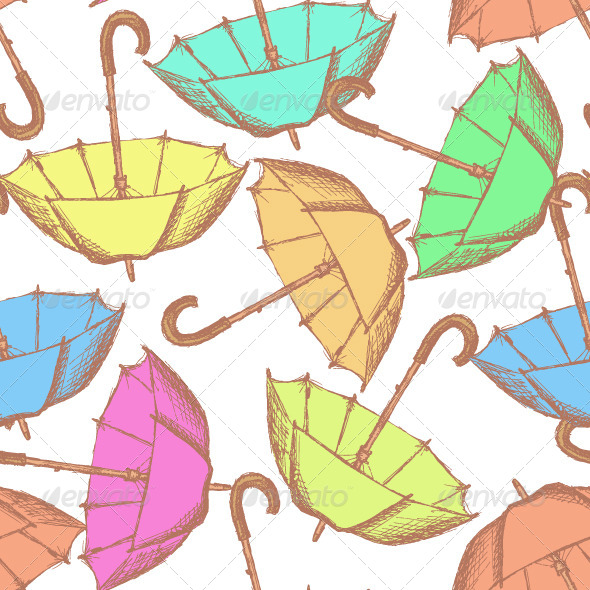 GraphicRiver Vintage Umbrella in Sketch Style 8466272 GraphicRiver Vintage Umbrella in Sketch Style 8466272