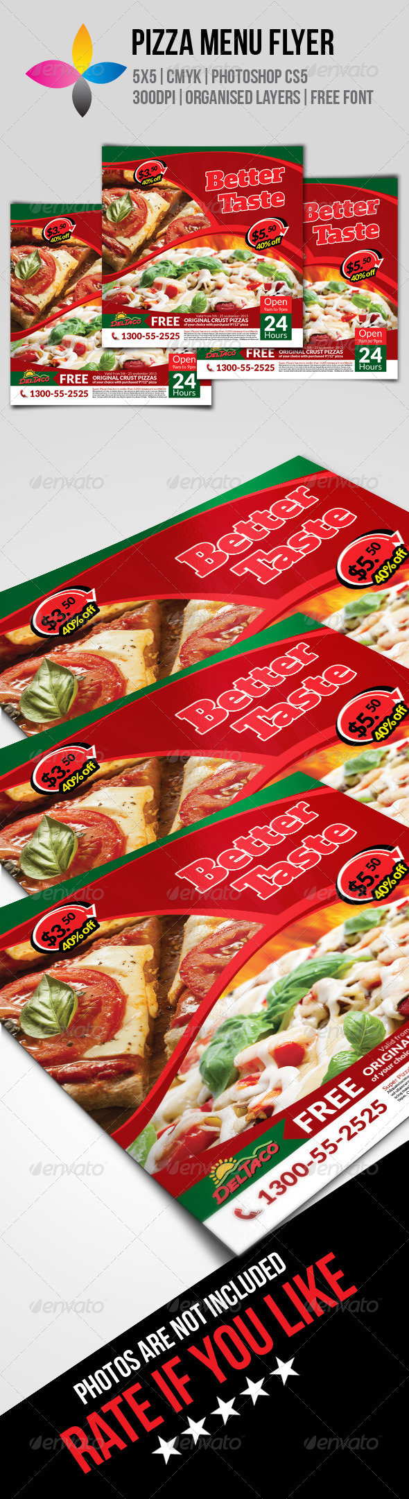 GraphicRiver Pizza Menu Flyer 8467095 GraphicRiver Pizza Menu Flyer 8467095