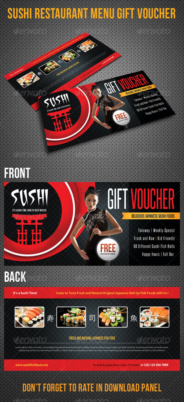 GraphicRiver Sushi Restaurant Menu Gift Voucher V24 8467457 GraphicRiver Sushi Restaurant Menu Gift Voucher V24 8467457