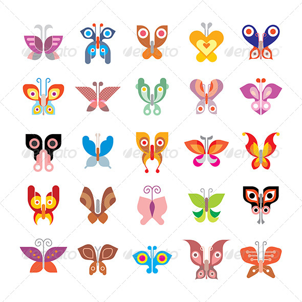 Butterfly icon Set Butterfly icon Set