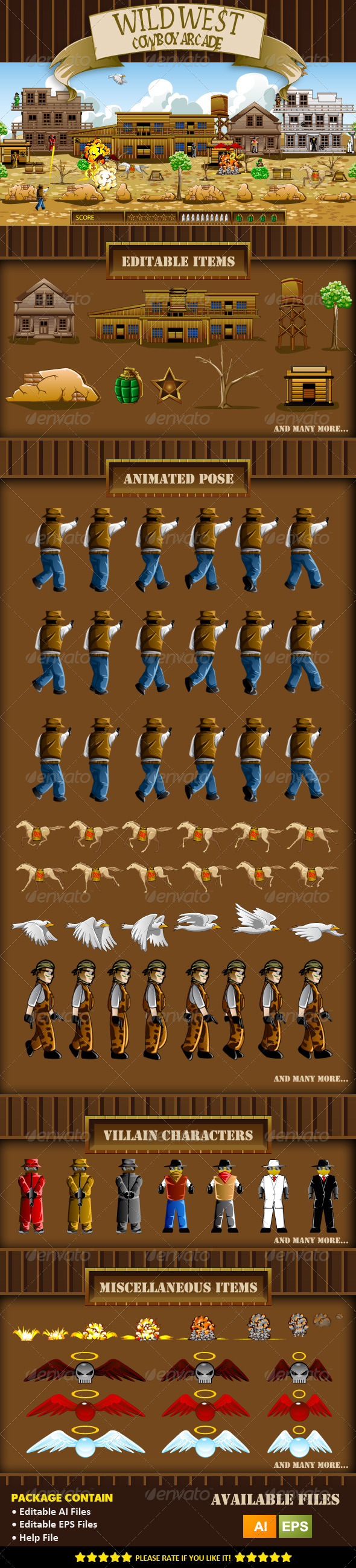 GraphicRiver Wild West Cowboy Game Assets 8468685 GraphicRiver Wild West Cowboy Game Assets 8468685