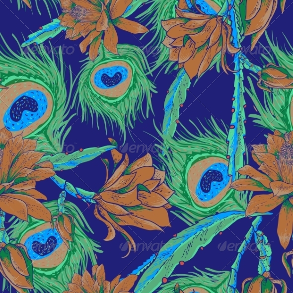 GraphicRiver Seamless Pattern with Flowers and Feathers 8469144 GraphicRiver Seamless Pattern with Flowers and Feathers 8469144