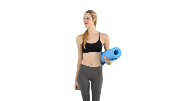 Slim Model Waving And Holding Exercise Mat Slim Model Waving And Holding Exercise Mat