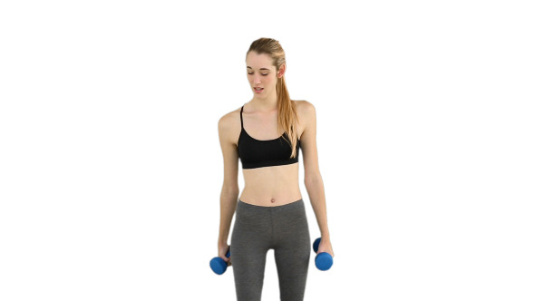 Fit Model Lifting Dumbbells Fit Model Lifting Dumbbells