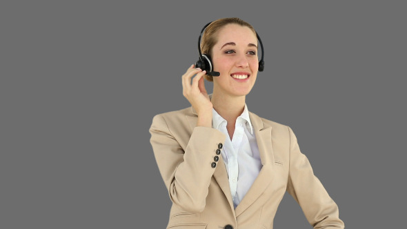 Call Centre Agent Talking On The Headset 2 Call Centre Agent Talking On The Headset 2