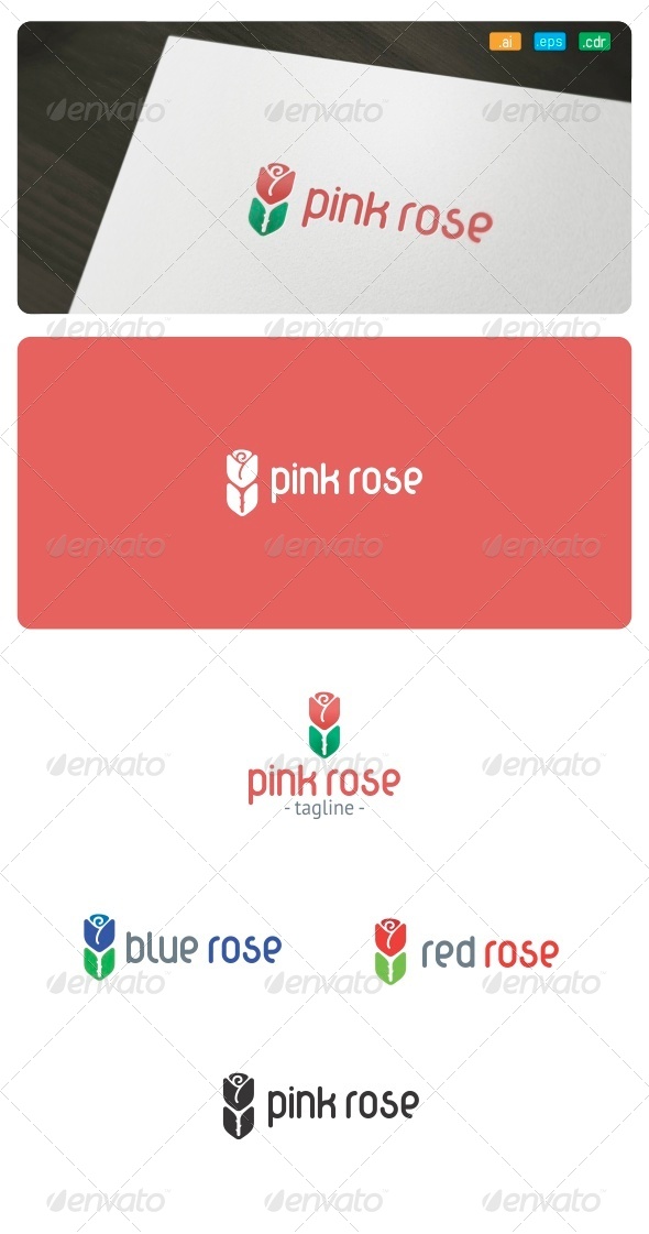 GraphicRiver Pink Rose Logo 8469409 GraphicRiver Pink Rose Logo 8469409