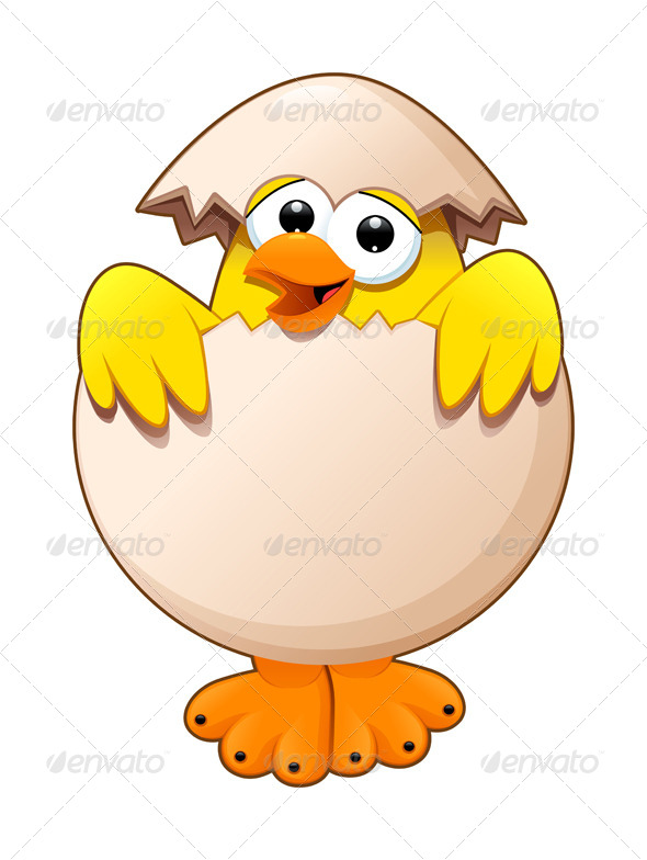GraphicRiver Funny Chick in the Egg 8469417 GraphicRiver Funny Chick in the Egg 8469417