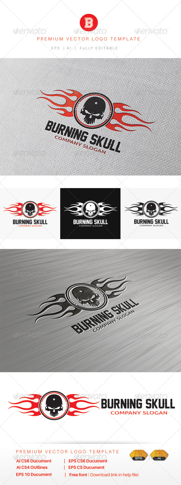 GraphicRiver Burning Skull 8469763 GraphicRiver Burning Skull 8469763
